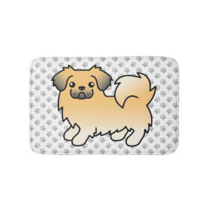 Tapis De Bain Tibétain Spaniel Fawn Sable Chien de Dessin Animé 