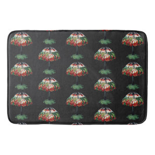 Tapis De Bain Tiffany Art Nouveau Rouge Lotus Floral Vintage