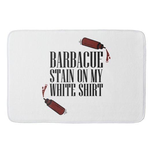 Tapis De Bain Tige barbecue sur mon blanc (Devant)