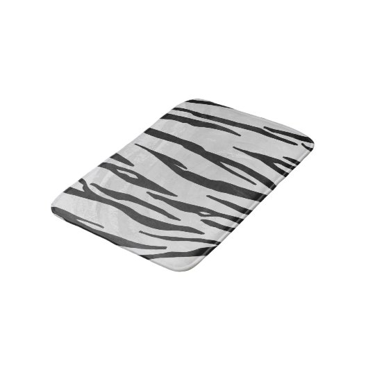 Tapis De Bain Tiger noir et blanc (Angle)