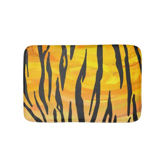 Tapis De Bain Tiger noir et orange (Devant)