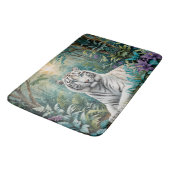 Tapis De Bain Tigre blanc dans une jungle bleue verte (Angle)