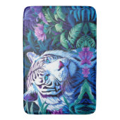 Tapis De Bain Tigre blanc en fleurs violettes (devant Vertical)