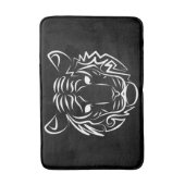 Tapis De Bain Tigre tribal noir et blanc (Devant (Vertical))