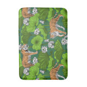 Tapis De Bain Tigres dans l'étang blanc de lotus (Devant (Vertical))