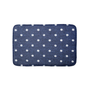 Tapis De Bain Timbre de pois : texture en tissu denim.