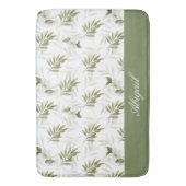 Tapis De Bain Timeless Sage Olive Watercolor Name (devant Vertical)