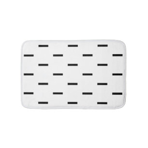 Tapis De Bain Tirets blancs et noirs