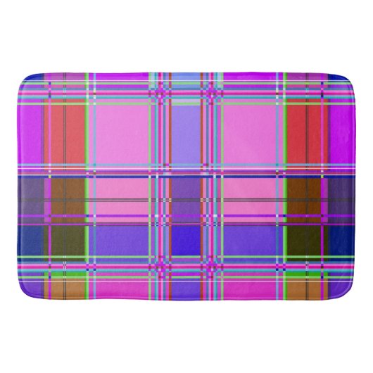 Tapis De Bain Tissu à motif tartan rose Madras (Devant)