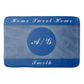 Tapis De Bain Tissu Bleu Texturé Impression - N'importe quelle c (Devant)