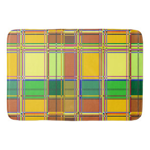 Tapis De Bain Tissu coloré des Caraïbes Madras Tartan