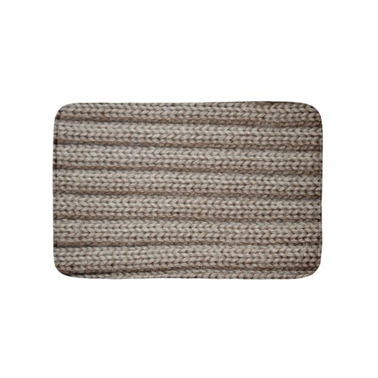 Tapis De Bain Tissu tricoté clair, texture brune. (Devant)