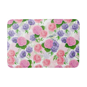 Tapis De Bain Tit oiseau et natte de bain fleurs