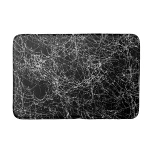 Tapis De Bain Toiles d'araignée noires et argentées Chic Hallowe