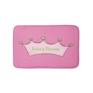 Tapis De Bain Toilette Fille Whimsical Couronne personnalisée