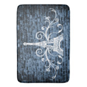Tapis De Bain Toit bleu Eiffel Grunge Bain Mat (devant Vertical)