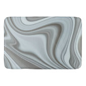 Tapis De Bain Tons Abstraits de marbre blanc et gris (Devant)