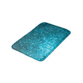 Tapis De Bain Tons Bleus Faux Parties scintillant et étincelles (Angle)