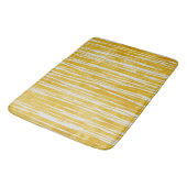 Tapis De Bain Tons de Motif blanc et jaune rayé (Angle)