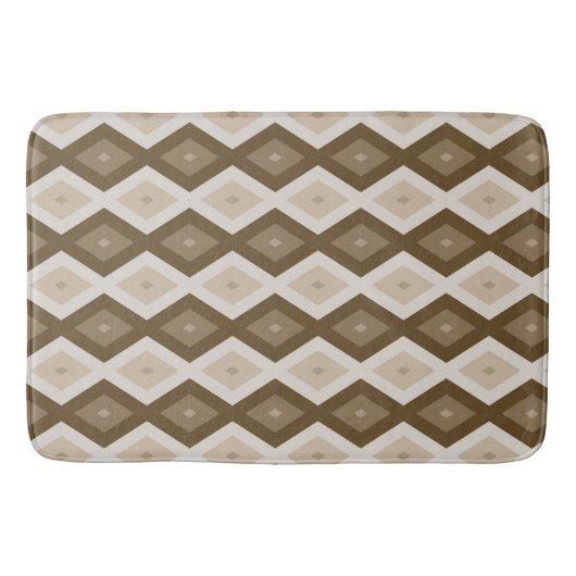 Tapis De Bain Tons de motif diamant brun (Devant)