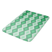 Tapis De Bain Tons de motif diamant vert (Angle)