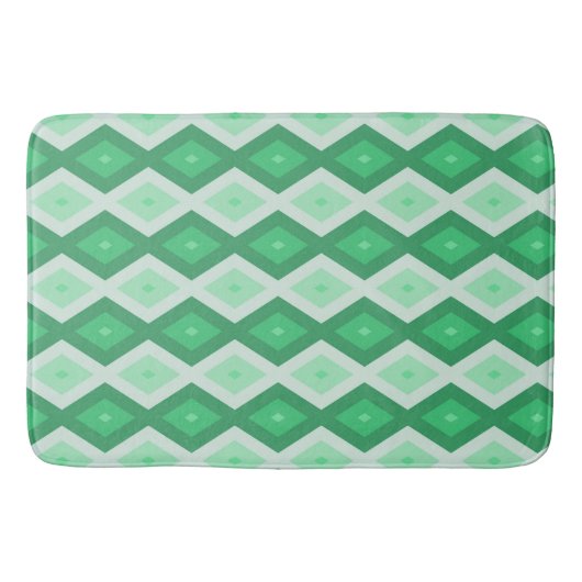 Tapis De Bain Tons de motif diamant vert (Devant)