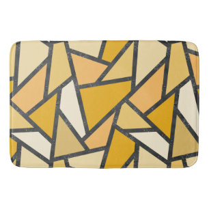 Tapis De Bain Tons de motif en vitrail jaune