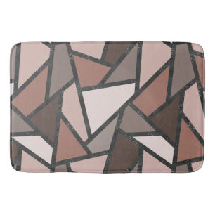 Tapis De Bain Tons de motif en vitrail marron