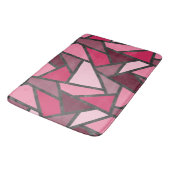 Tapis De Bain Tons de motif en vitrail rose (Angle)