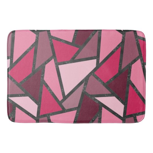 Tapis De Bain Tons de motif en vitrail rose (Devant)