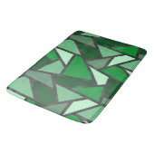 Tapis De Bain Tons de motif en vitrail vert (Angle)