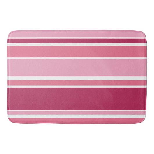 Tapis De Bain Tons de rayures roses (Devant)