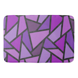 Tapis De Bain Tons de vitrail violet motif