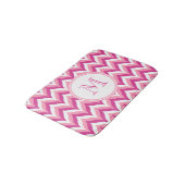Tapis De Bain Tons Rose Et Blanc Zigzag Chevron Motif (Angle)