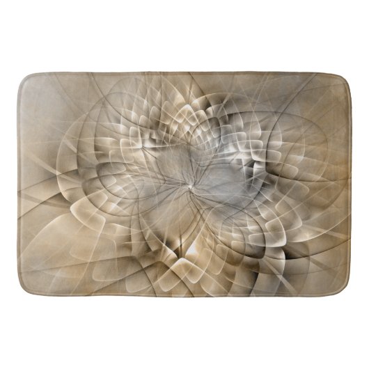 Tapis De Bain Tons Terre Abstrait Art fractal moderne Texture (Devant)