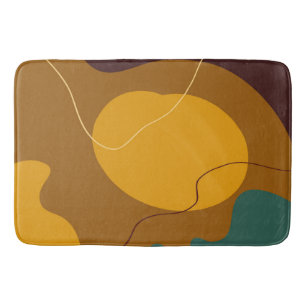 Tapis De Bain Tons Terre formes organiques abstrait arrière - pl