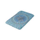 Tapis De Bain Tortue argentée | Mandala côtier tropical (Angle)
