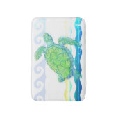 Tapis De Bain Tortue bleue et verte (Devant (Vertical))
