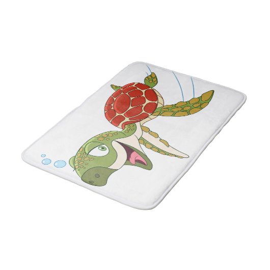 Tapis De Bain Tortue heureuse (Angle)
