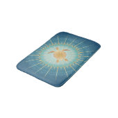 Tapis De Bain Tortue sarcelle dorée et mandala (Angle)