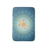 Tapis De Bain Tortue sarcelle dorée et mandala (Devant (Vertical))