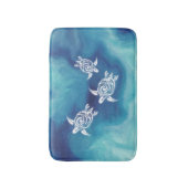 Tapis De Bain Tortues blanches dans l'aquarelle de l'océan bleu (Devant (Vertical))