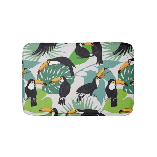 Tapis De Bain Toucan Bird : Palm Feuille Motif (Devant)