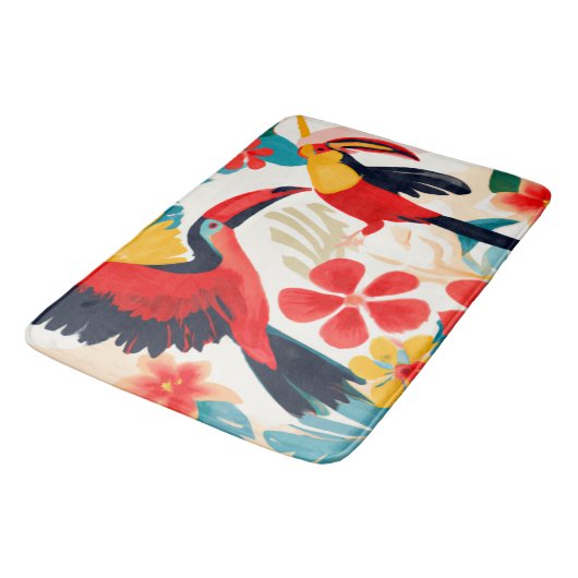 Tapis De Bain Toucans en Paradise Bain d'art tropical (Angle)