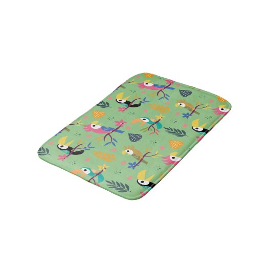 Tapis De Bain Toucans et perroquets (Angle)