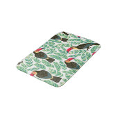 Tapis De Bain Toucans, feuilles tropicaux, motif décoratif. (Angle)