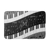 Tapis De Bain Touches de piano monogramme et notes musicales (Devant)