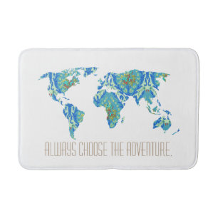 Tapis De Bain Toujours choisir Aventure Carte du monde victori