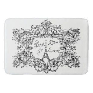 Tapis De Bain Tour Eiffel "j'aime le taime de Paris" "Paris Je "
