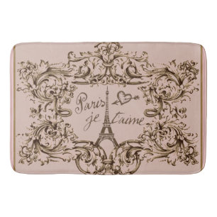 Tapis De Bain Tour Eiffel "j'aime le taime de Paris" "Paris Je "